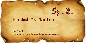 Szedmák Marina névjegykártya